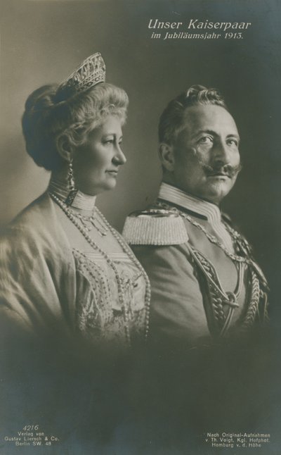 Císař Vilém II. a německá císařovna Augusta Viktorie v roce svého stříbrného jubilea od German Photographer