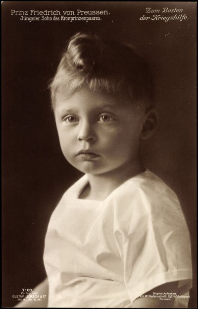 Princ Fridrich Pruský, portrét, Liersch 7181 od German Photographer