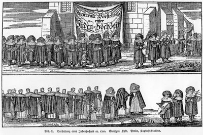 Židovský svatební průvod kolem roku 1700 od German School