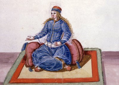 Oblíbená žena na dvoře osmanského sultána, kolem roku 1600 (akvarel) od German School