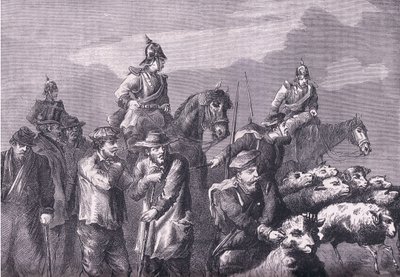 Pasující se strana, Cassells Historie války mezi Francií a Německem vydaná Cassell and Company Limited, kolem roku 1890 (litho) od German School