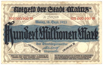 Stomilionová bankovka, 1923 od German School