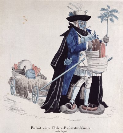 Muž chránil před cholerou během epidemie v roce 1832 od German School