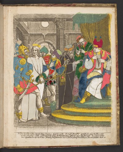 Stránka ze série rytin s tématy ze života Ježíše Krista, c. 1725 od German School