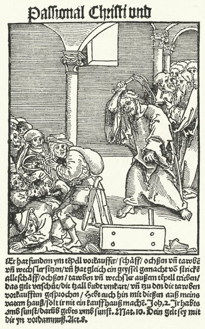 Stránka z Lutherova anti-pamfletu Passional Christi und Antikrist od German School