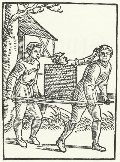 Dřevoryt scény z příběhu Till Eulenspiegel (rytina) od German School