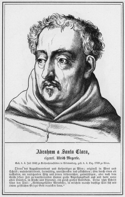 Abraham a Santa Clara, eigentl Ulrich Megerle (rytina) od German School