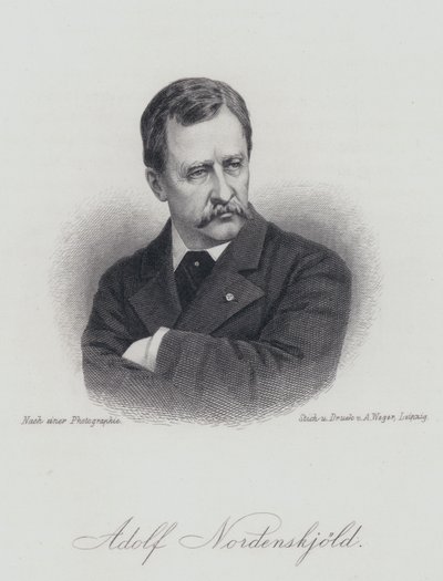 Adolf Erik Nordenskiold , finský geolog, mineralog a arktický průzkumník (rytina) od German School