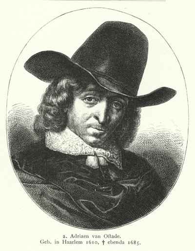 Adriaen van Ostade, malíř holandského zlatého věku (rytina) od German School
