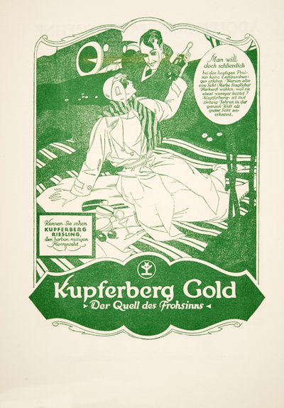 Reklama na Kupferberg Gold, ze Stylu, pub.1922 (pochoir print) od German School