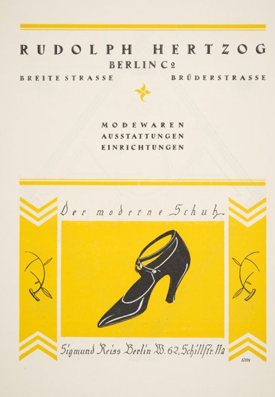 Reklama na boty Rudolph Hertzog, od Styl, pub. 1922 (pochoir print) od German School