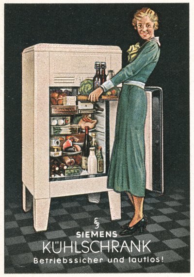 Reklama na chladničky Siemens (barevná litografie) od German School