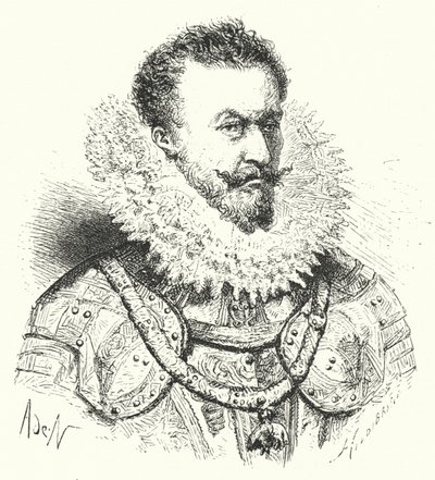 Alexander Farnese, vévoda z Parmy, guvernér Španělského Nizozemska (rytina) od German School