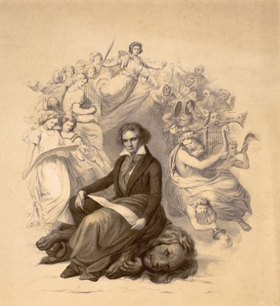 Alegorický portrét Ludwiga van Beethovena (1770-1827) od German School