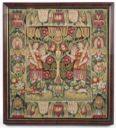 Alegorický gobelínový povlak na polštář, severní Německo, pravděpodobně Hamburk, kolem 1600-50 od German School