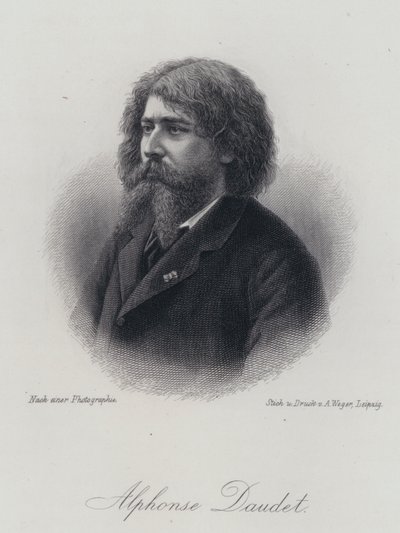 Alphonse Daudet , francouzský romanopisec (rytina) od German School