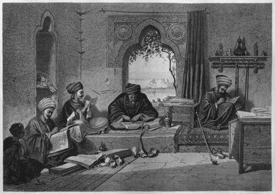 Kancelář v Girgeh, z LEgypta Georga Moritze Eberse (1837-98), 188 (č. rytina) od German School