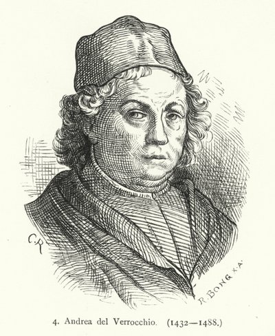 Andrea del Verrocchio , italský renesanční malíř, sochař a zlatník (rytina) od German School
