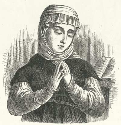 Anna Reinhard, manželka Huldrycha Zwingliho, vůdčí osobnost reformace ve Švýcarsku (rytina) od German School