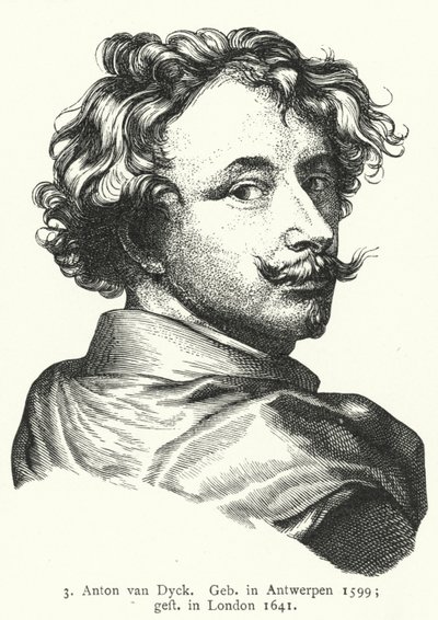 Anthony van Dyck , vlámský barokní umělec (rytina) od German School