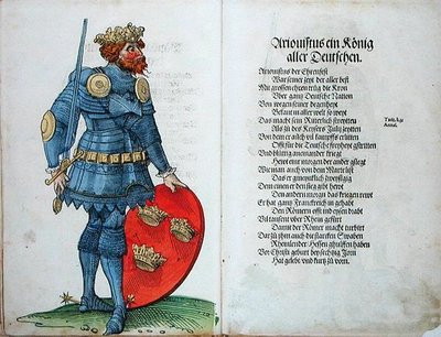 Ariovistus, král Němců, z „Původu prvních dvanácti starých králů a knížat německého národa“ od German School