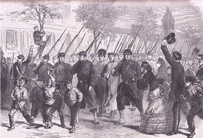 Příjezd, do Paříže pruských zajatců po bitvě před Bagneunem, Cassells History of the War between France and Germany vydané nakladatelstvím Cassell and Company Limited, kolem roku 1890 (litho) od German School