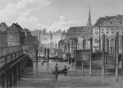 Na Fischerbruecke, Berlín (ocelová rytina) od German School
