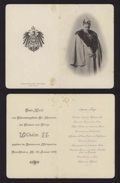 Banket na počest narozenin německého císaře Viléma II., Frankfurt, 27. ledna 1897 (litho) od German School