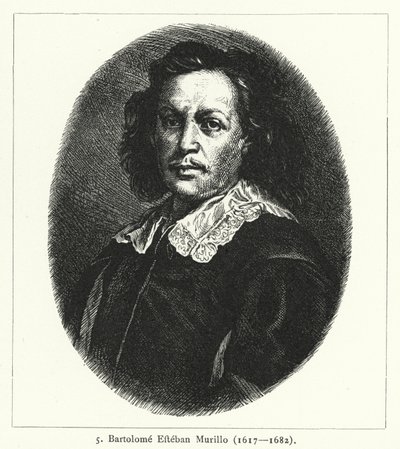 Bartolome Esteban Murillo , španělský barokní malíř (rytina) od German School
