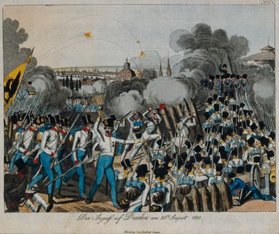 Bitva u Drážďan během války šesté koalice, 26.-27. srpna 1813, cca 1820 od German School