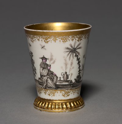 Kádinka, výrobce Meissen Porcelain Factory, Německo, před 1720 (porcelán, interiér zlacený) od German School