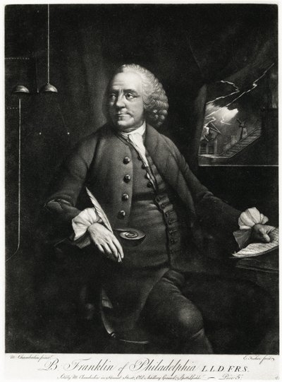 Benjamin Franklin, 1884-90 (fototyp) od German School