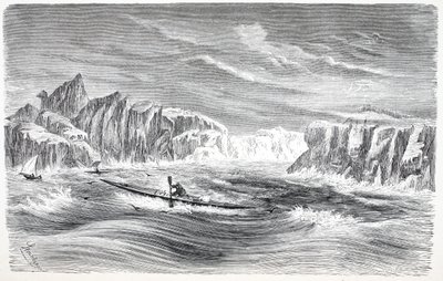 Výlety lodí na kánoích, hospoda. Londýn 1874 od German School