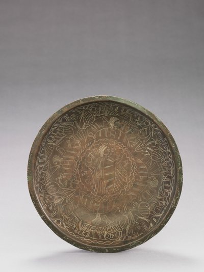 Mísa s rytými postavami neřestí, 1150-1200 od German School