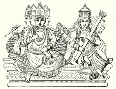 Brahma a Saraswati (rytina) od German School