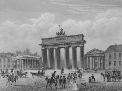 Braniborská brána, Berlín (ocelová rytina) od German School