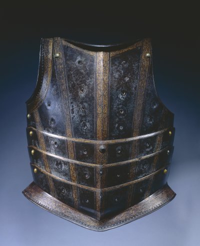 Náprsník z husarského kyrysu, cca 1580 (leptaná a zlacená ocel) od German School