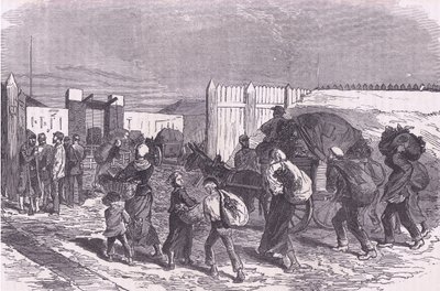 Přinášíme zeleninu z předměstí, Cassells History of the War between France and Germany vydané společností Cassell and Company Limited, kolem roku 1890 (litho) od German School