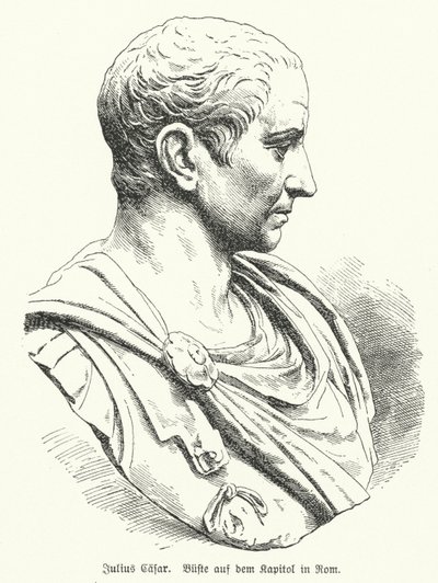 Busta Julia Caesara (litho) od German School