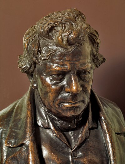 Bronzová busta od německého fyzika Georga Simona Ohma (1787-1854) Norimberk 19. století, Muzeum švýcarské pošty od German School