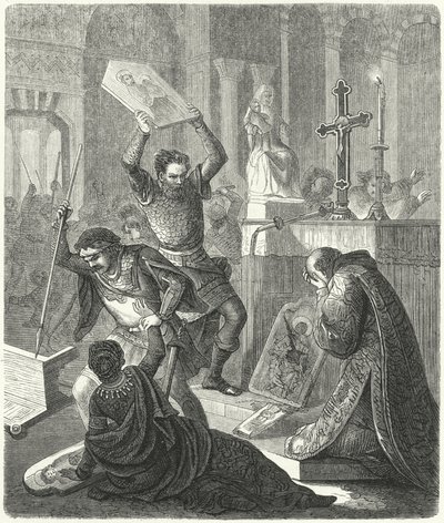Byzantský ikonoklasmus, 8. století (rytina) od German School