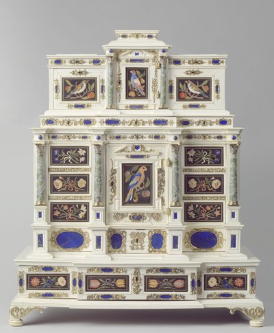 Skříň vyrobená v Augsburgu, cca 1660-70 (intarzované dřevo) od German School