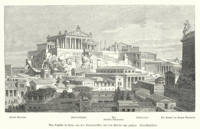 Capitoline Hill, starověký Řím (rytina) od German School