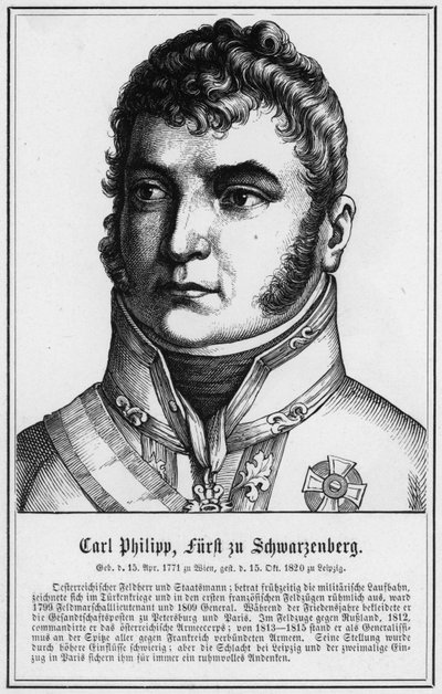 Carl Philipp, princ ze Schwarzenbergu (rytina) od German School