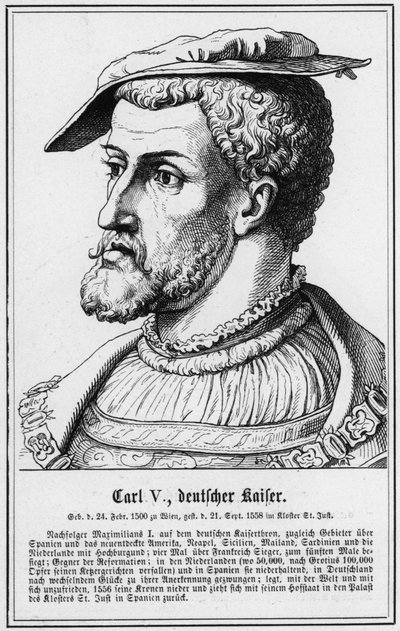 Carl V, Deutscher Kaiser (rytina) od German School
