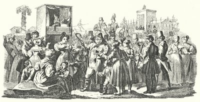 Karneval ve Stuttgartské čtvrti Cannstatt, podzim 1835 (rytina) od German School