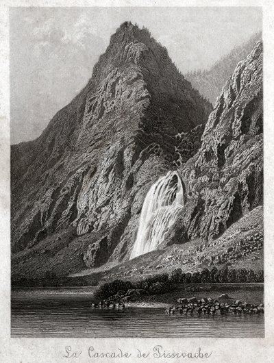 Vodopád Pissevache. (rytina, cca 1830) od German School