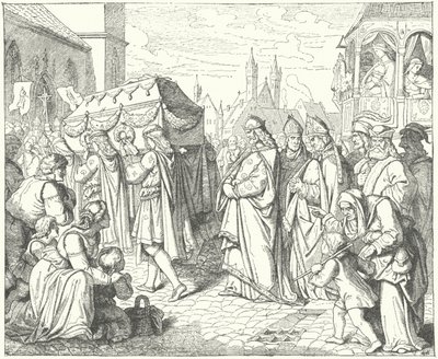 Karel IV. po pohřebním průvodu německého krále Gunthera von Schwarzburg od German School