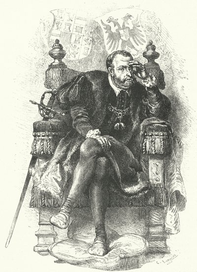 Karel V., císař Svaté říše římské (rytina) od German School