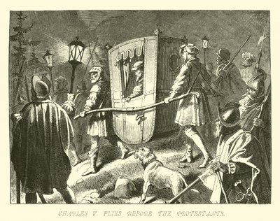 Karel V. letí před protestanty od German School